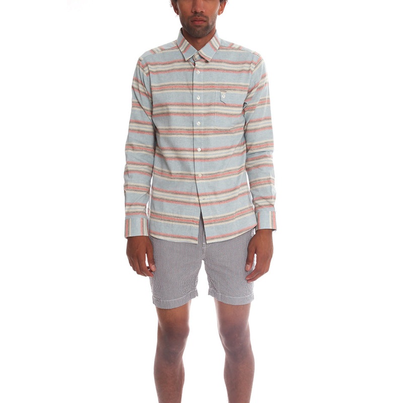 18 Waits Long Sleeve Striped Shirt