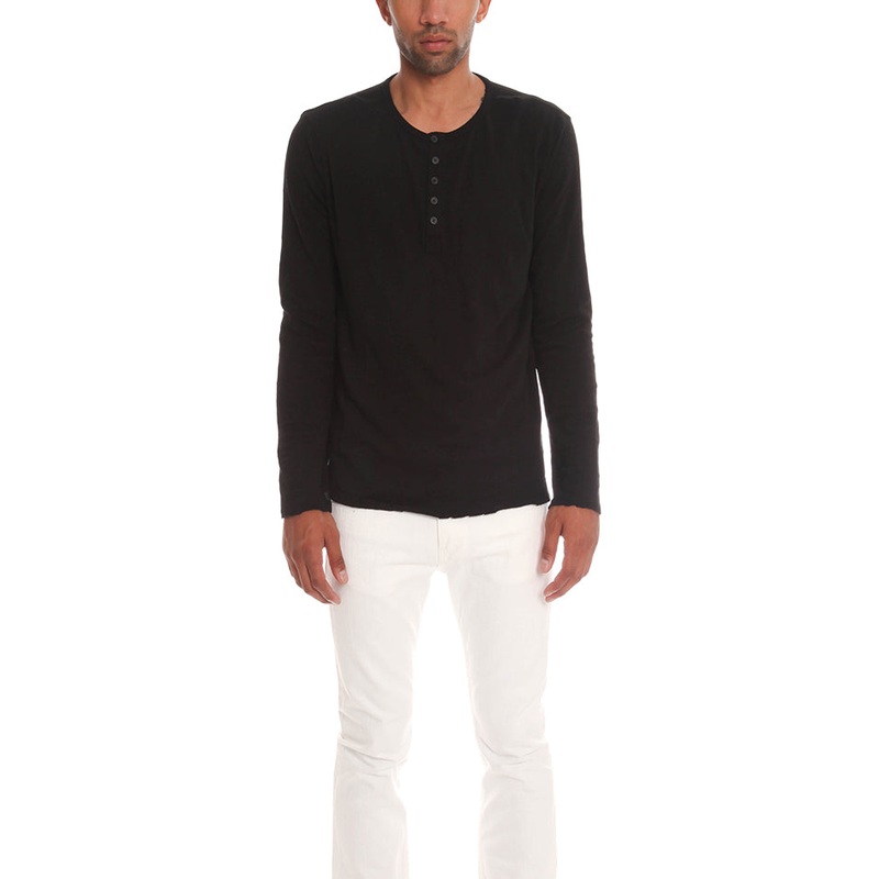 ATM Destroyed Wash Henley LS|XS|S|M|L|XL|XXL|XXXL