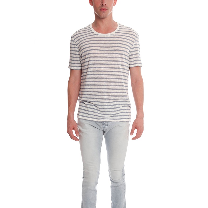 ATM Stripe Linen Tee|L