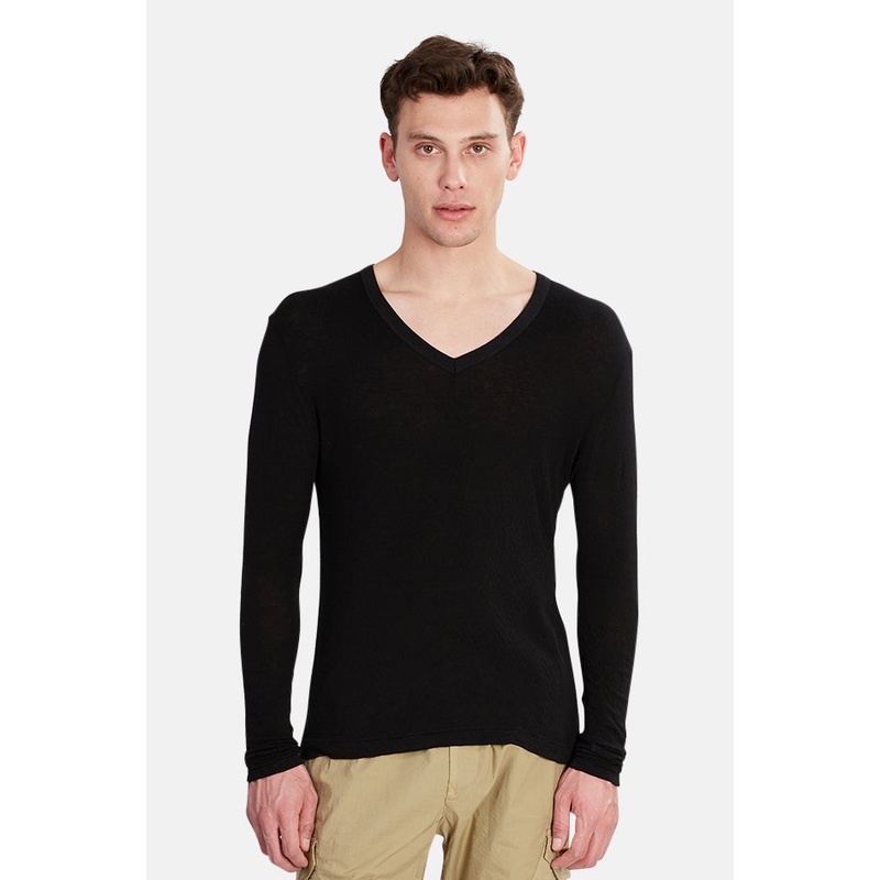 V::ROOM Long Sleeve Double Gauze V Neck