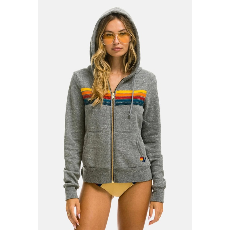 Women’s 5 Stripe Hoodie Heather Grey