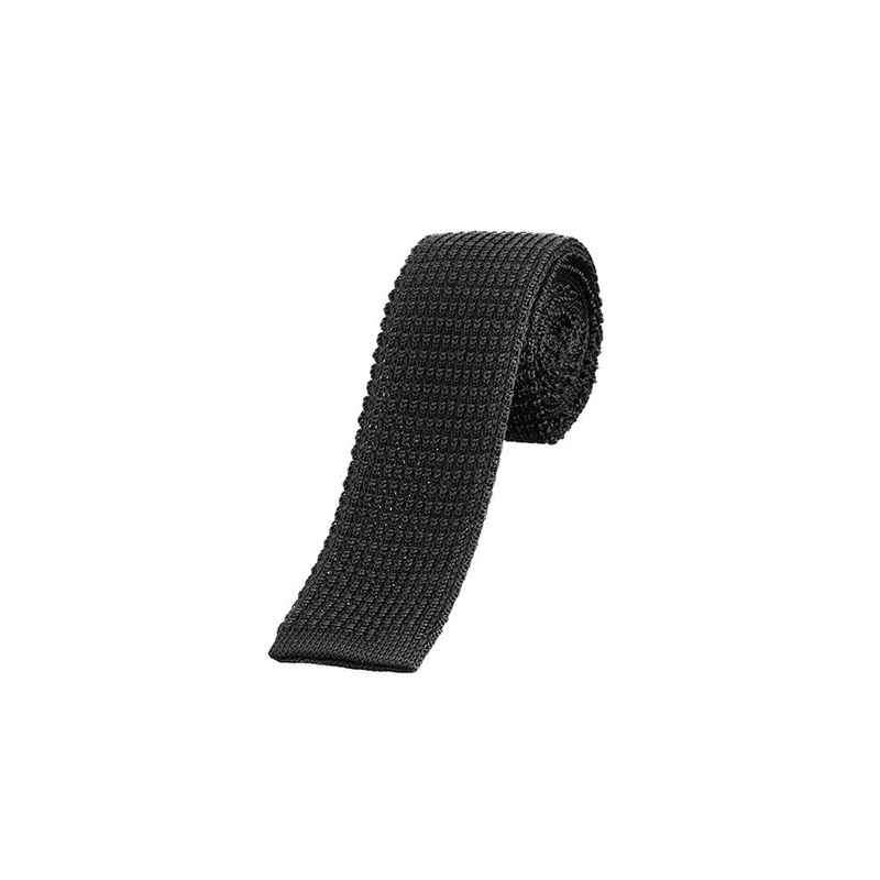 Black Lanvin Square End Tie|OS