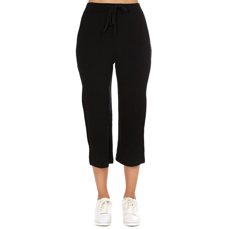 Black Majestic Filatures French Terry Midi Pants