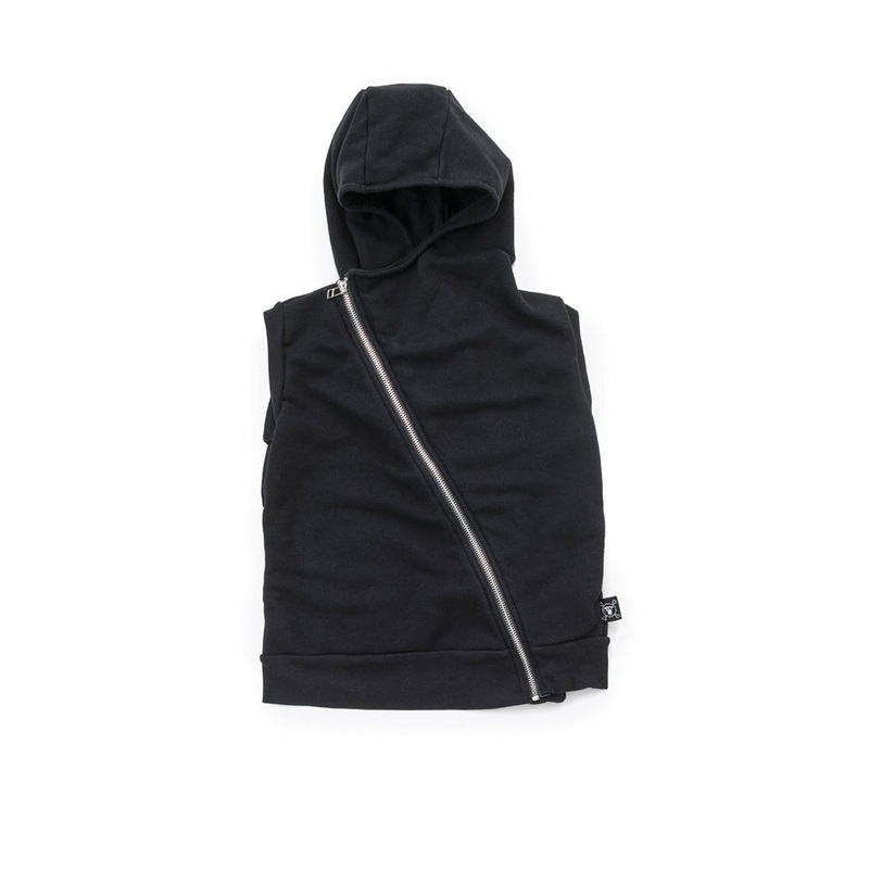 Black NUNUNU Asymmetrical Vest