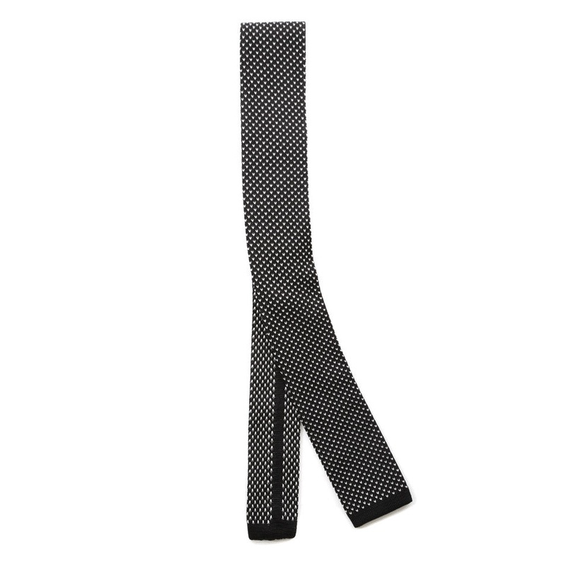 Black, White Lanvin Square End Tie