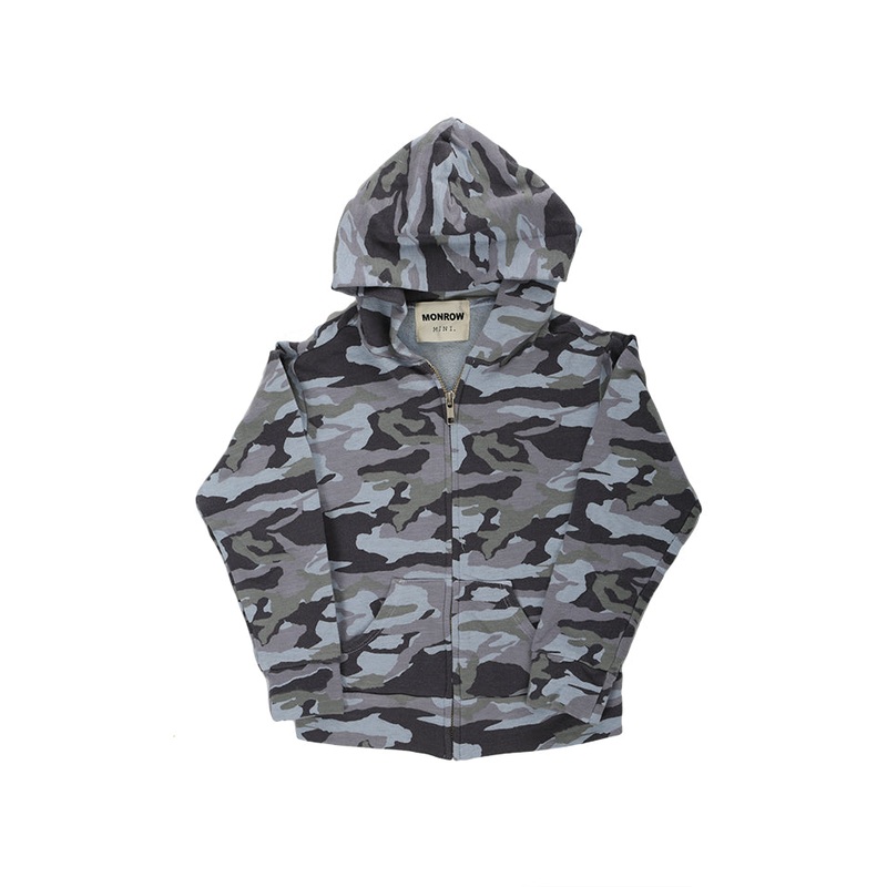 Blue Monrow Kids Camo Zip Hoody