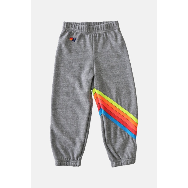 Kids Bolt Chevron 5 Zip Sweatpants Heather/Neon Rainbow