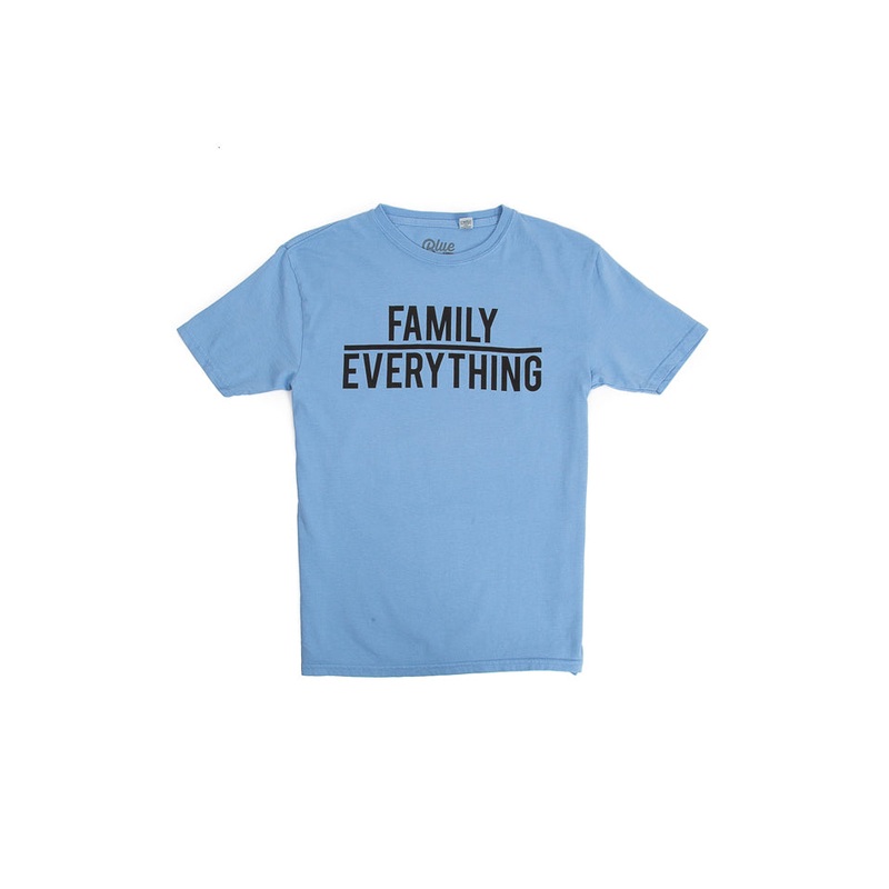 Kids Family Over Everything Tee Blue