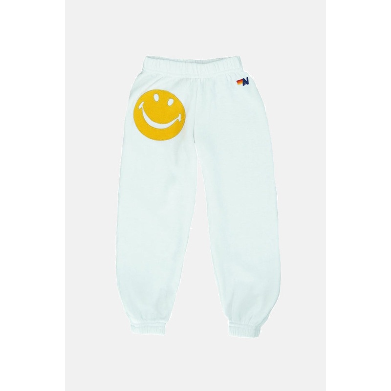 Kids Smiley Sweatpants White|2Y|4Y|6Y