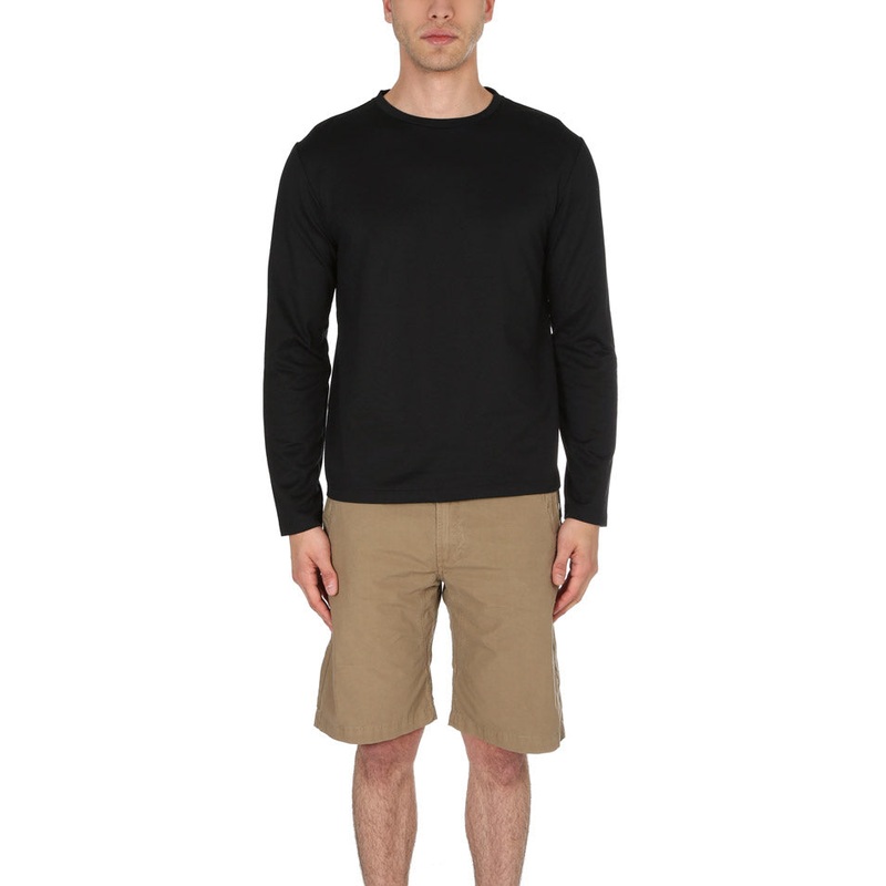 Long Sleeve Pique T Shirt Black