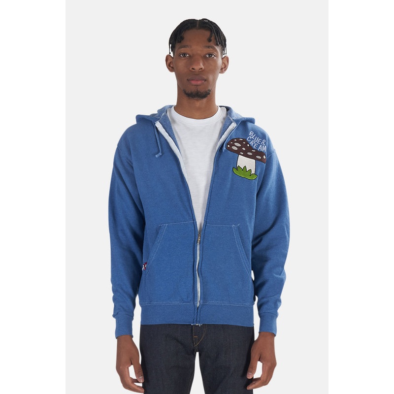 Mushroom Zip Hoodie Blue|S|M|XL|L