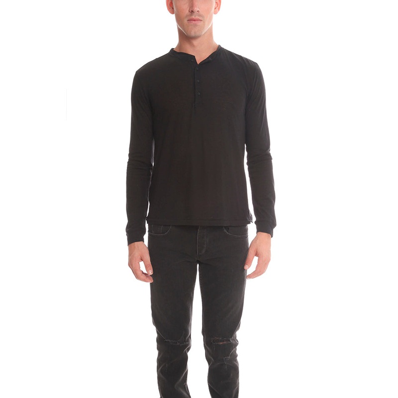 Supersmooth Henley Black|XS|S|M|L|XL|XXL|XXXL