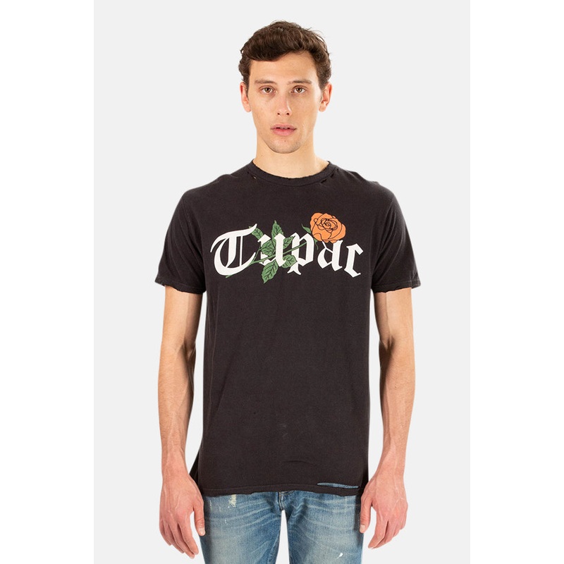 Tupac Rosy Logo Tee Black|M|XXL