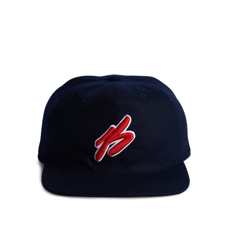 B Logo Wool Snapback Navy|OS