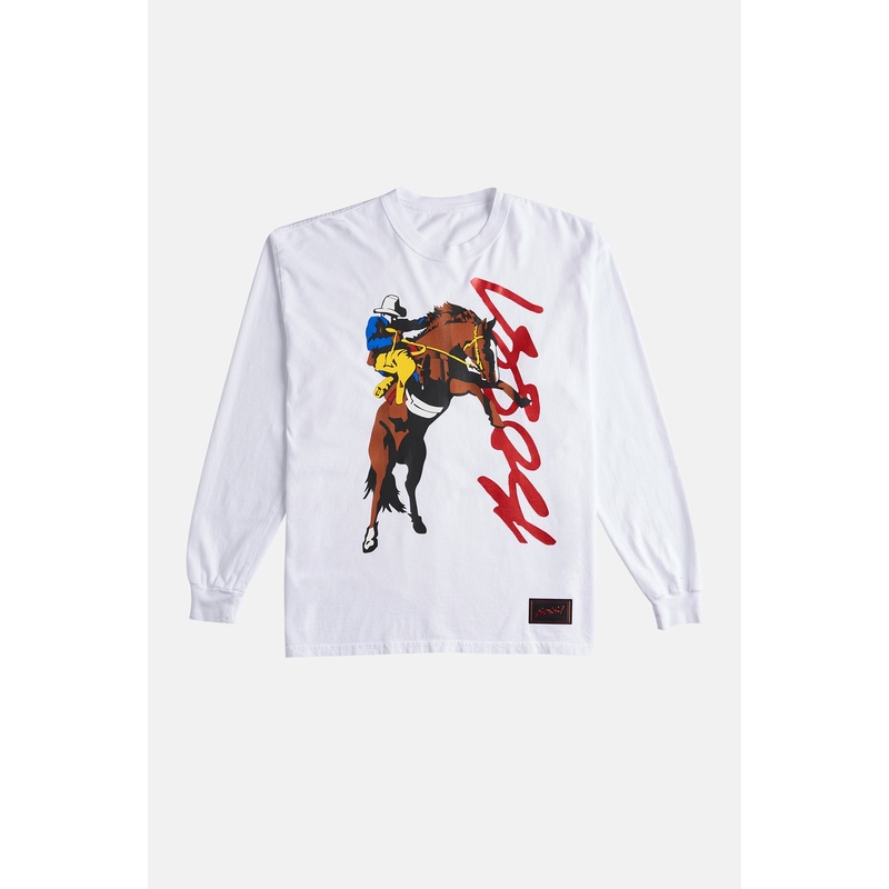 Cowboy LS Tee White|XS|S|M|L|XL
