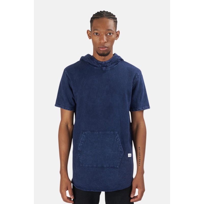Hampton Nights Short Sleeve Hoodie Blue Mineral