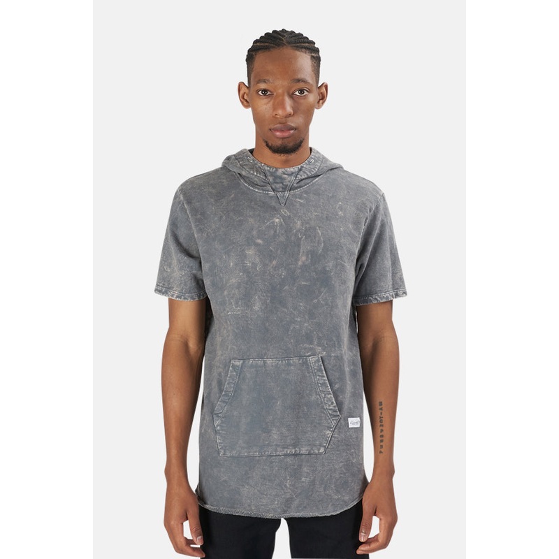 Hampton Nights Short Sleeve Hoodie Grey Mineral