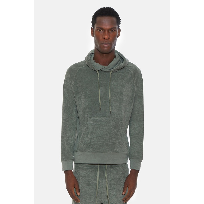 Pool Terry Pullover Hoodie Khaki