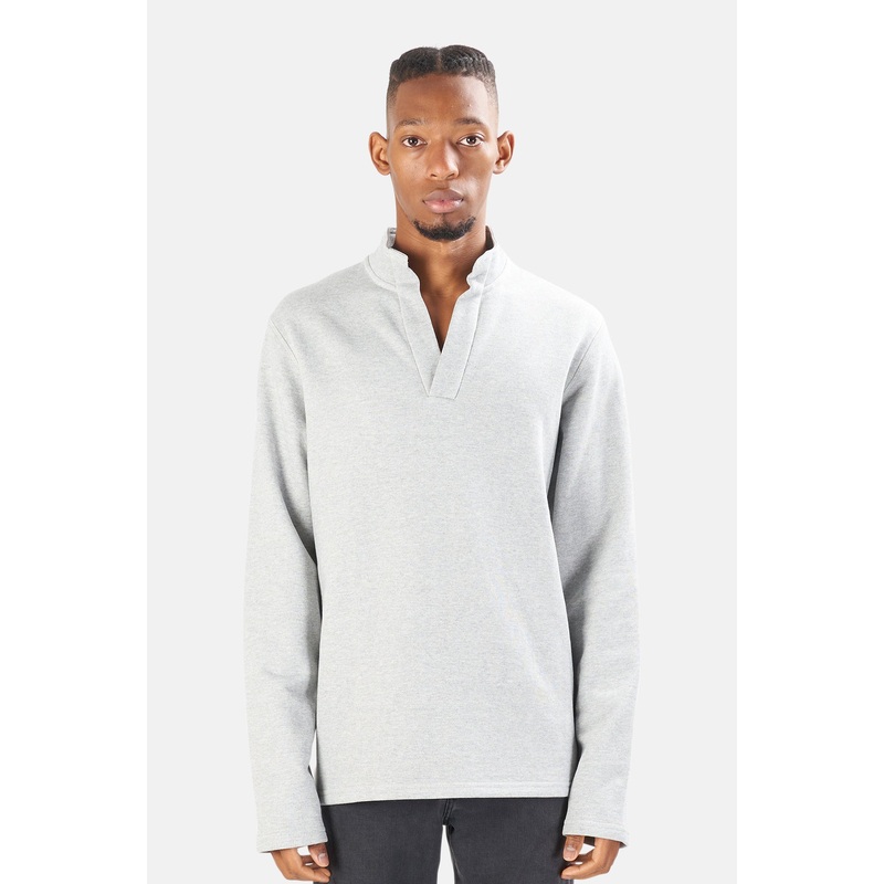 Pop Collar Pullover Rugby Heather