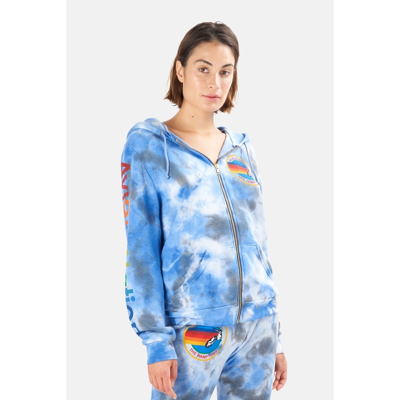 Women’s Hamptons Zip Hoodie Tie Dye Cloud Blue