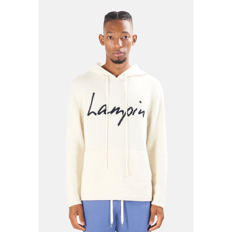 x Blue&Cream Lampin Cashmere Hoodie White/Navy