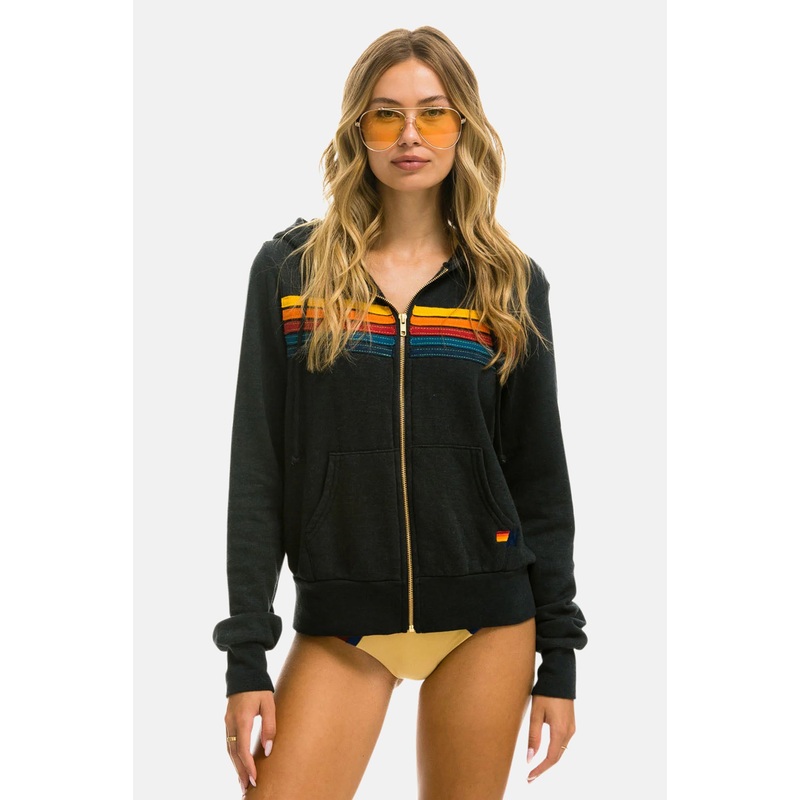 5 Stripe Zip Hoodie Charcoal|XS|S|M|L|XL