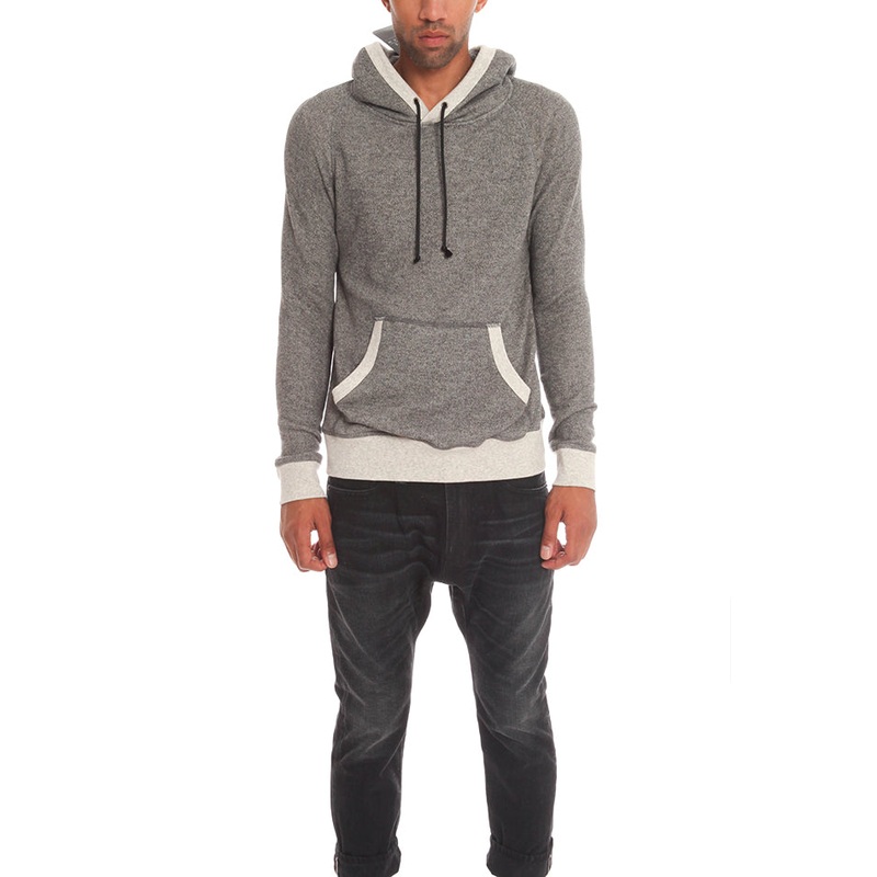 Charcoal/Light Grey Blue&Cream Pullover Hoodie