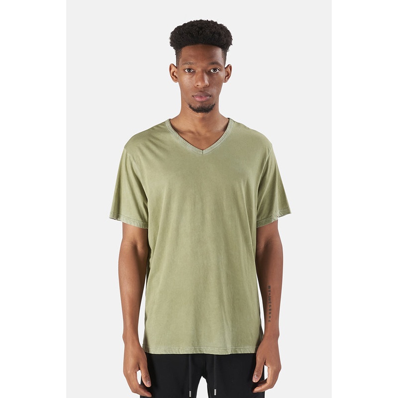 Classic V Neck Tee Vintage Lemongrass