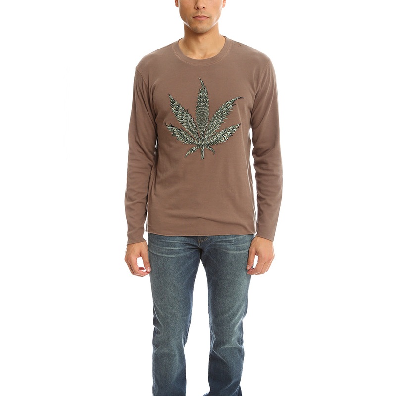 Embroidered Leaf Tee Brown|XS|S|M|L|XL|XXL|XXXL