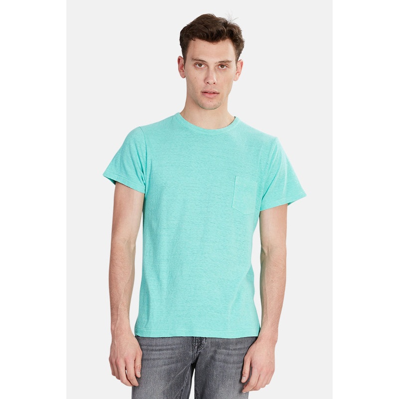 Emerald Via Spare Silk Noil Pocket Tee