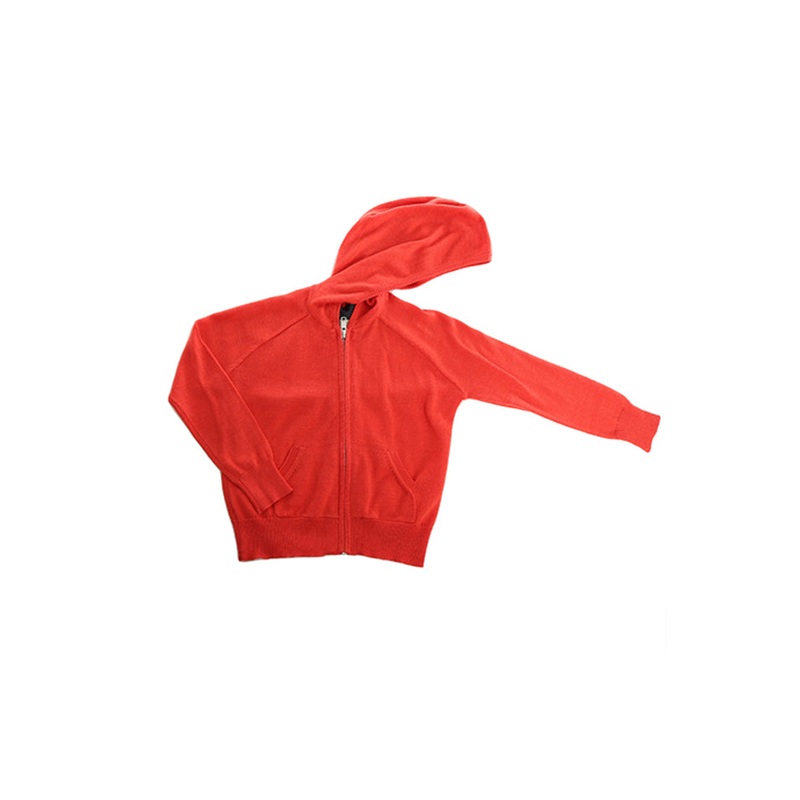 Kids Cashmere Zip Hoodie Coral