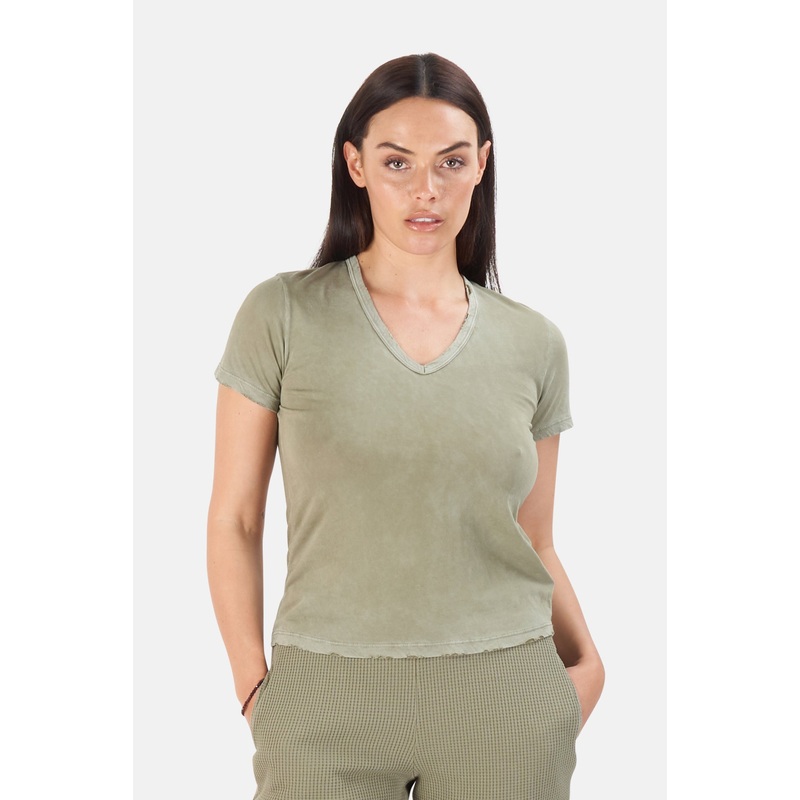 Standard V Neck Tee Vintage Basil