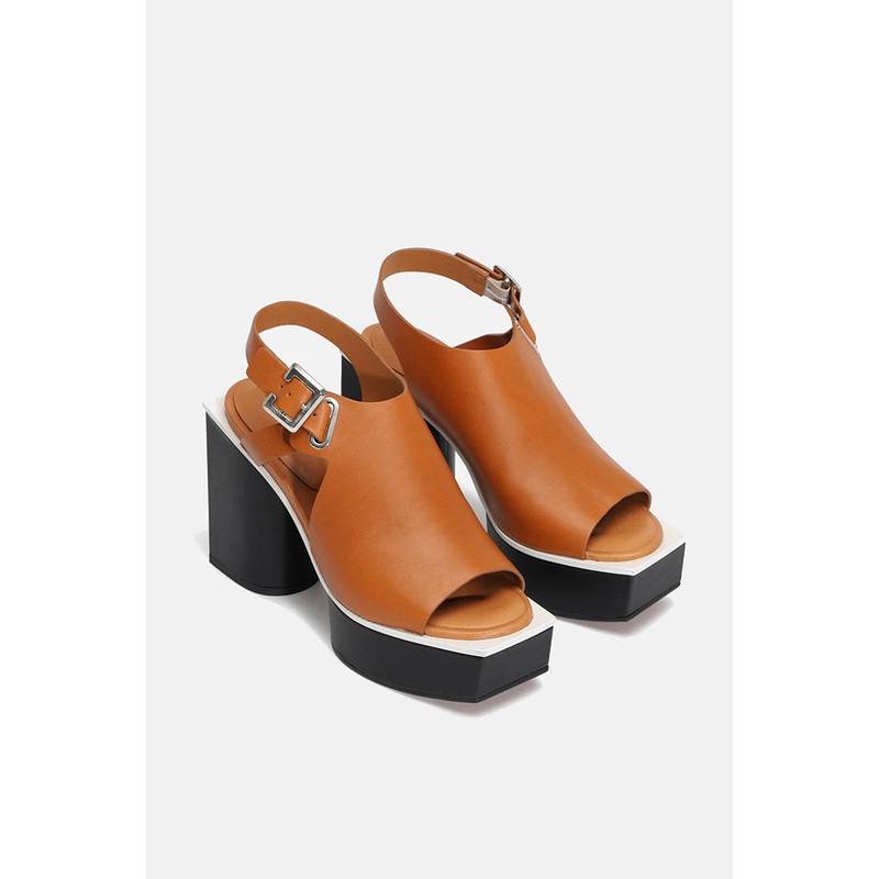 Victoire Platform Sandals Camel