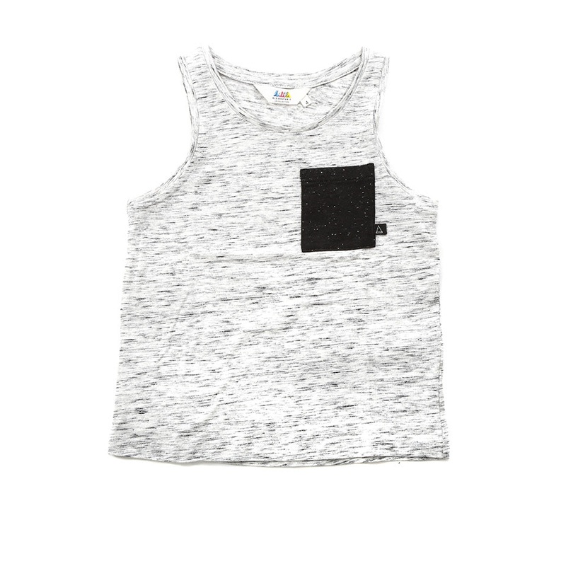 Grey Little Eleven Paris Placket Tank Top