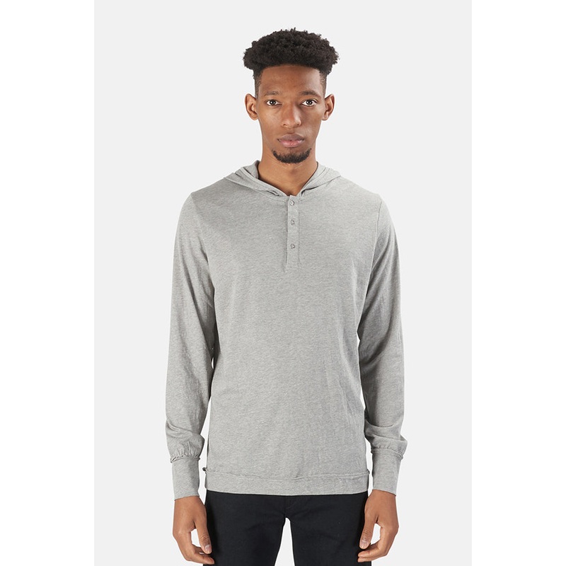 Henley Hoodie Grey|XXS|XS|S|M|L|XL|XXL|XXXL