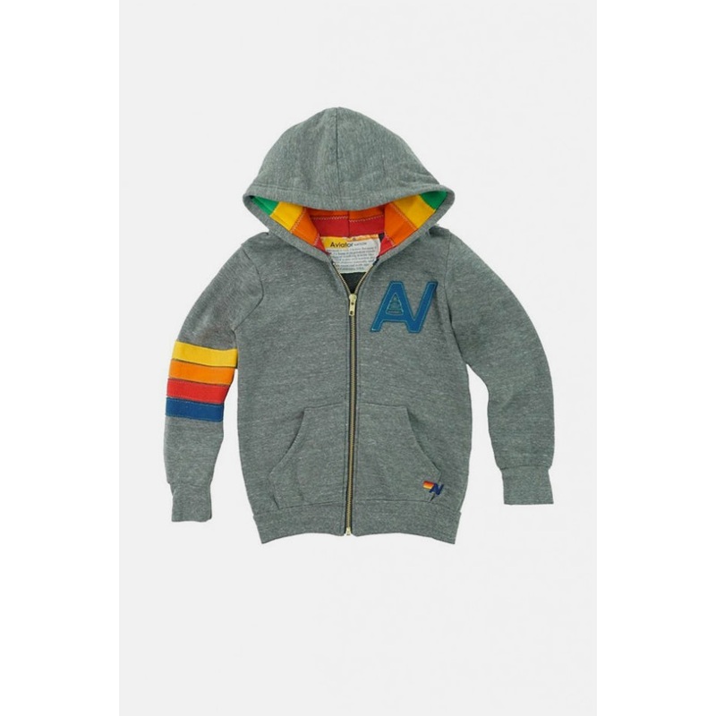 Kids Signature Rainbow Hoodie Heather Grey