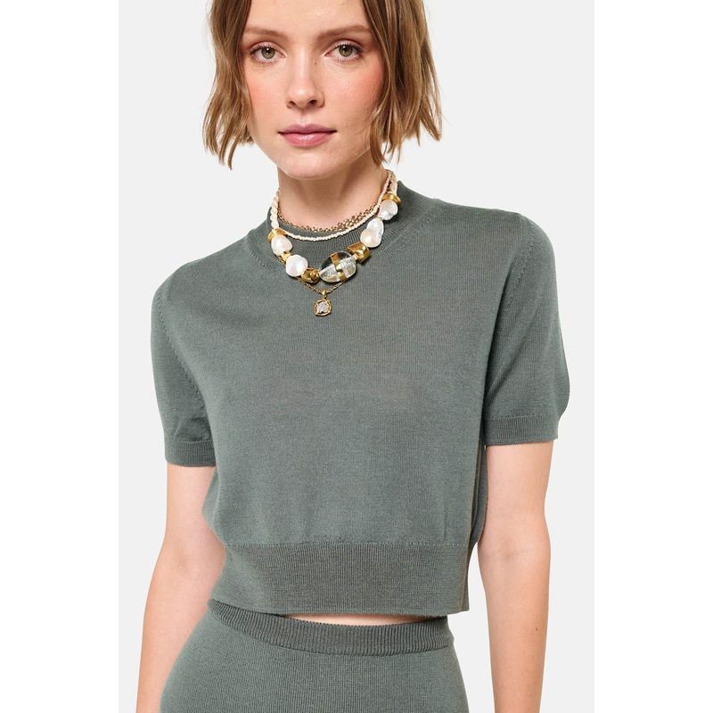 Lexa Cropped Knit Top Bayou|XS|S|M