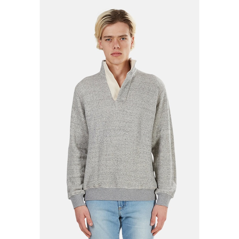 Pop Collar Pullover Heather Grey