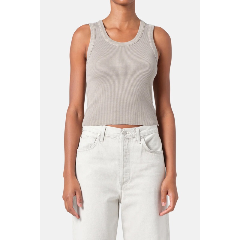 Shrunken Poppy Tank In Drab|XS|S|M
