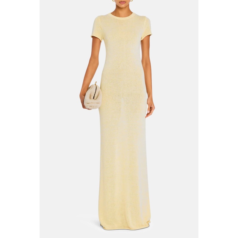Airess Knit Maxi Dress Pale Yellow