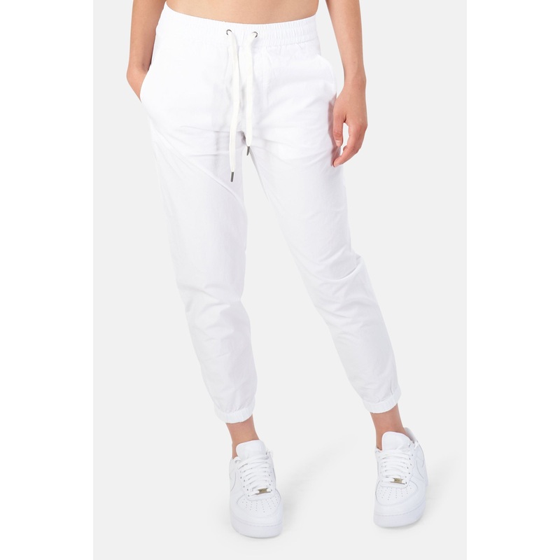 Crinkled Poplin Pant White|1|2