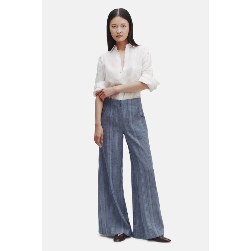 Demie Linen Pant In Blue Multi