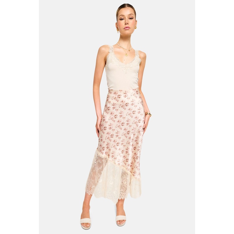 Florian Hammered Silk Skirt Dutch Fields