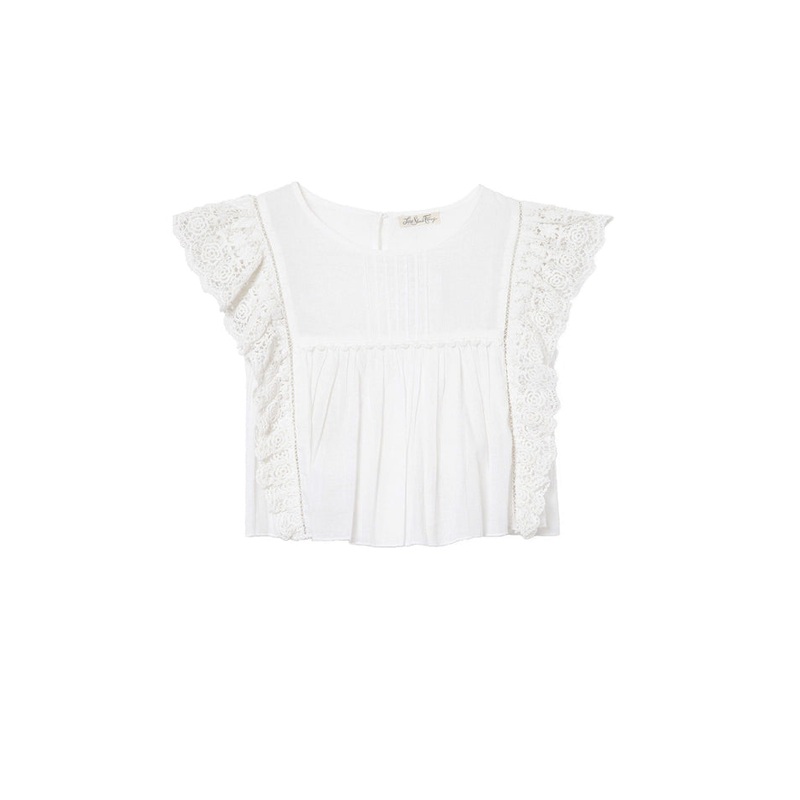 Flutter Sleeve Top Ivory|0-6M|10-11Y|12-14Y|12-18M|18-24M|2-3Y|3-4Y|4-5Y|5-6Y|6-12M|8-9Y