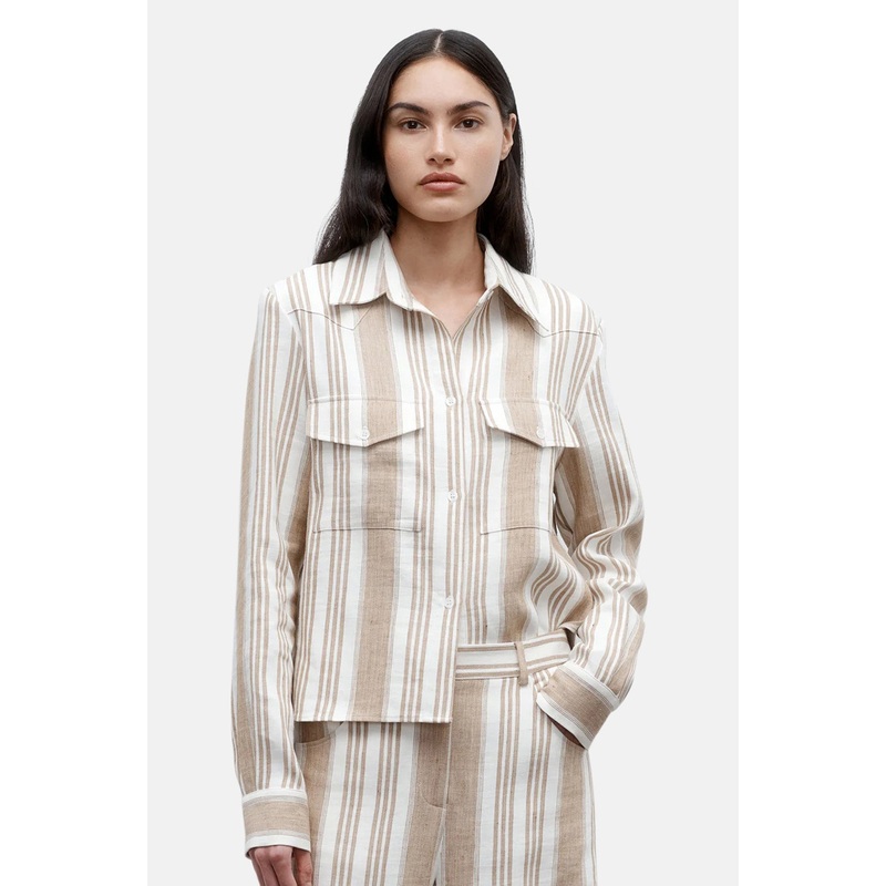 New Carter In Cotton Linen White/Khaki