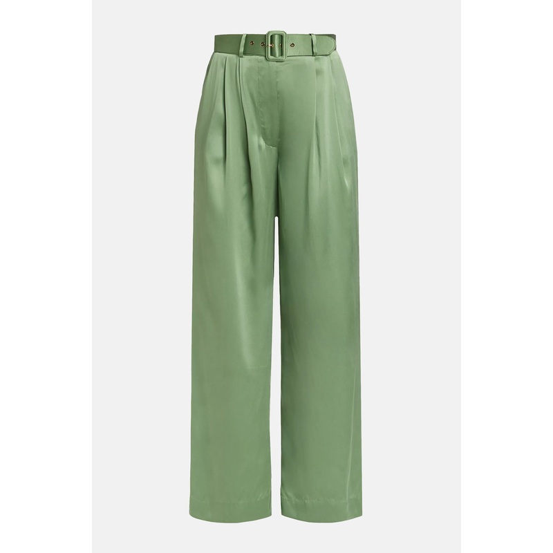 Silk Tuck Pant Matcha|0P|0|1|2