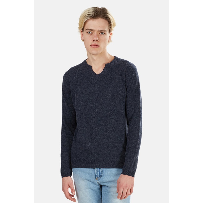 Cashmere Modified V-Neck Sweater Nightsky