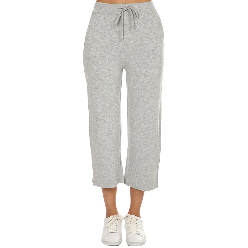 Light Grey Majestic Filatures French Terry Midi Pants