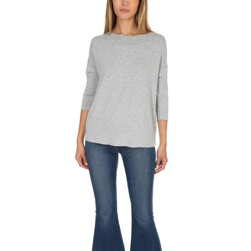 Light Heather Grey Majestic Filatures Boat Neck LS