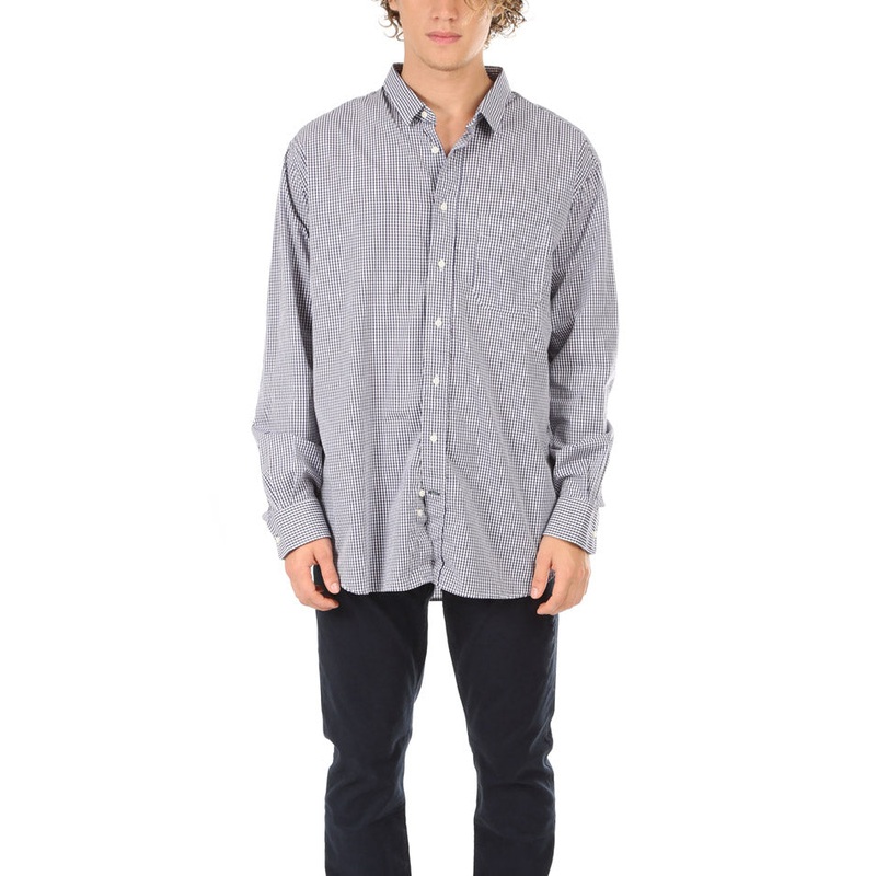 Macro Check Button Down Navy|XXS|XS|S|M|L|XL|XXL|XXXL